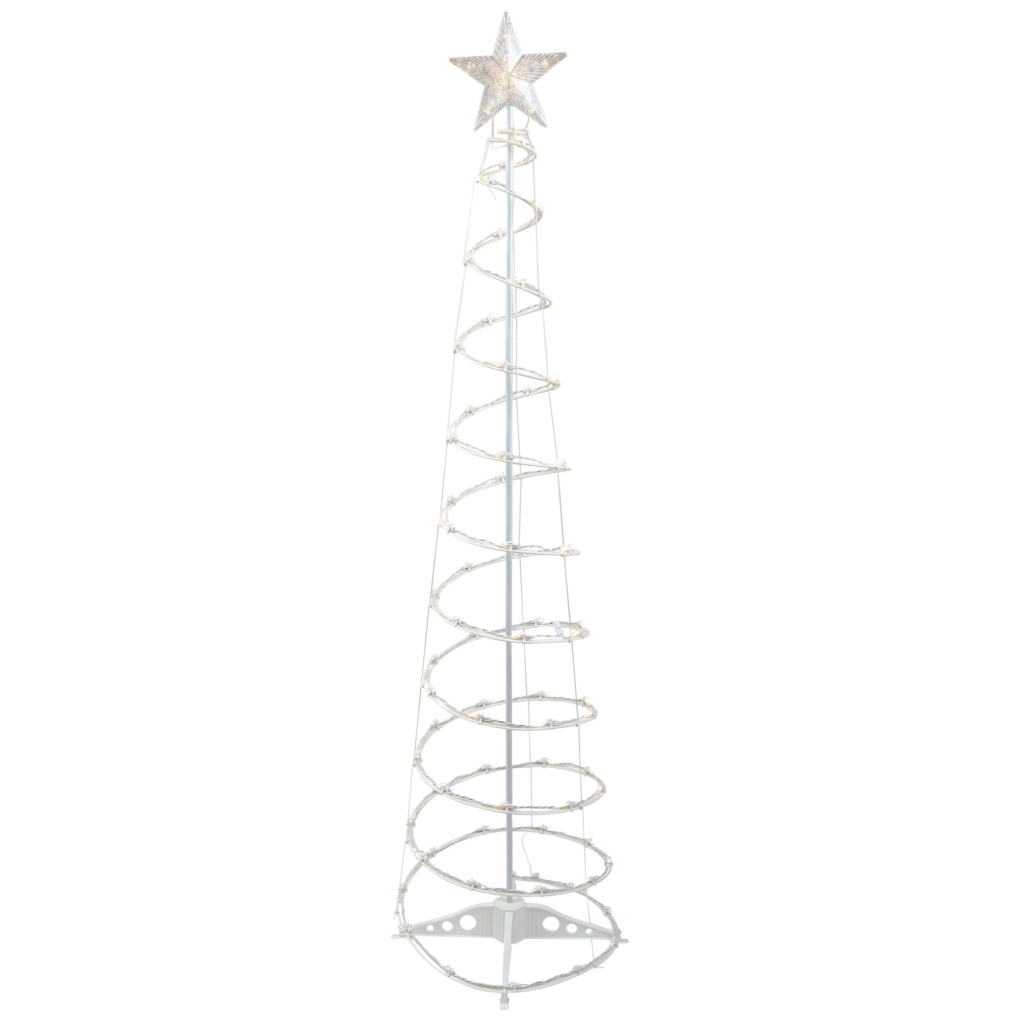 6ft LED Lighted Spiral Cone Tree Outdoor Christmas Decoration Warm White Lights