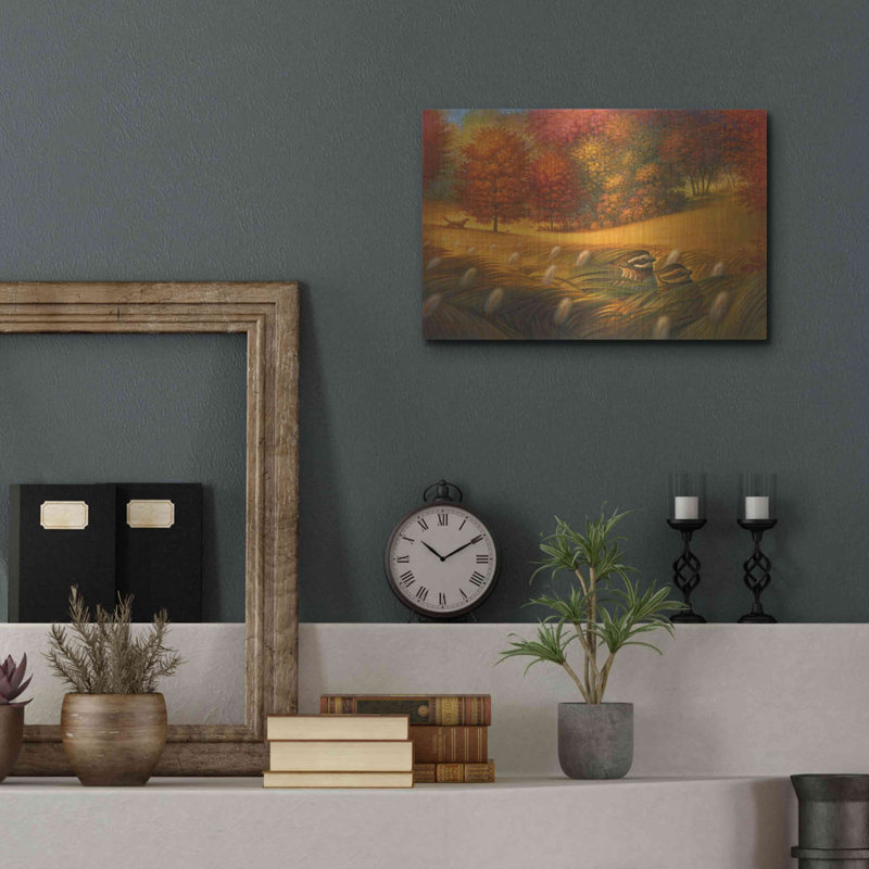 August Grove® «Quail Hunt» par Dan Craig, art mural en métal, H 12 po x l 16 po