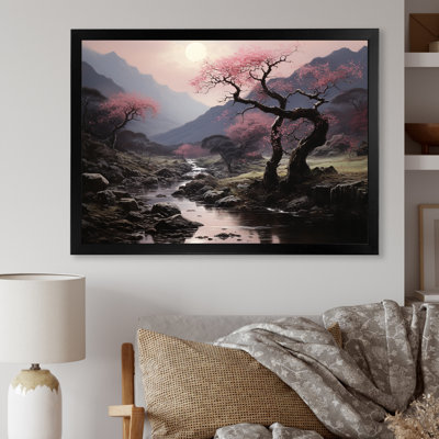 Silhouette de cerisier en fleurs - Art mural cerisier en fleurs