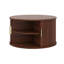 Ensemble de meuble télé en bois et table basse avec portes coulissantes cannelées, console média avec poignées dorées-120133613