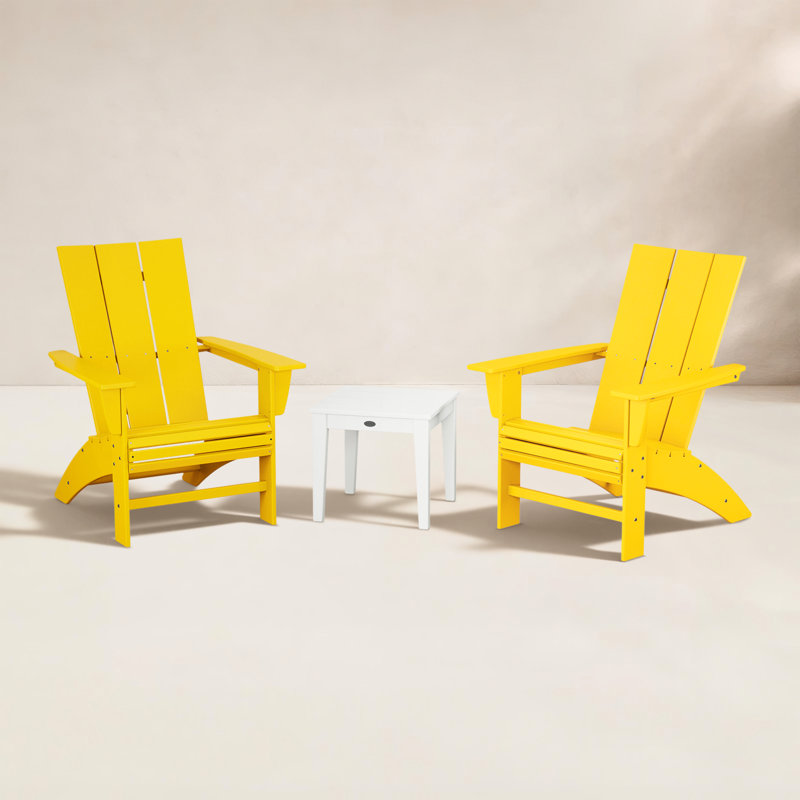 Ensemble Adirondack 3 pièces POLYWOOD, Citron / blanc