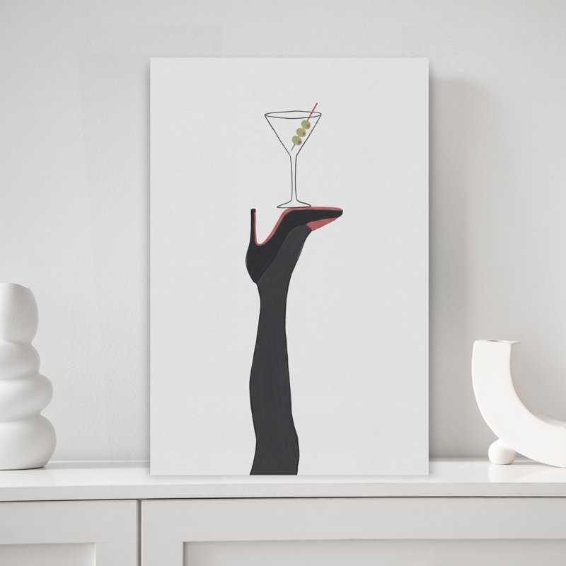 Art mural moderne Martini, H 18 po x l 12 po