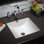 Lavabo de salle de bain carré encastré en porcelaine vitreuse avec trop-plein Studio