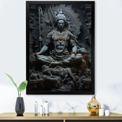 Hindouisme Shivas Somber ardoise encadrée sur toile