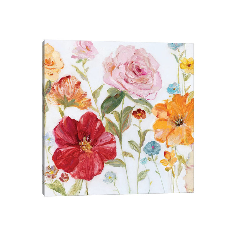 «Wildflower Whimsy II» par Sally Swatland - reproduction d'art, Pas de tapis, Toile tendue, H 12 po x l 12 po x P 0,75 po