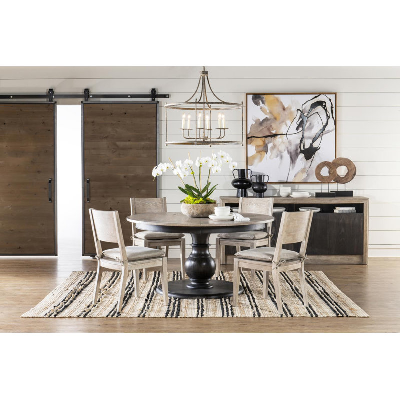 Gray Wood Side Chair with Removable Cushion
