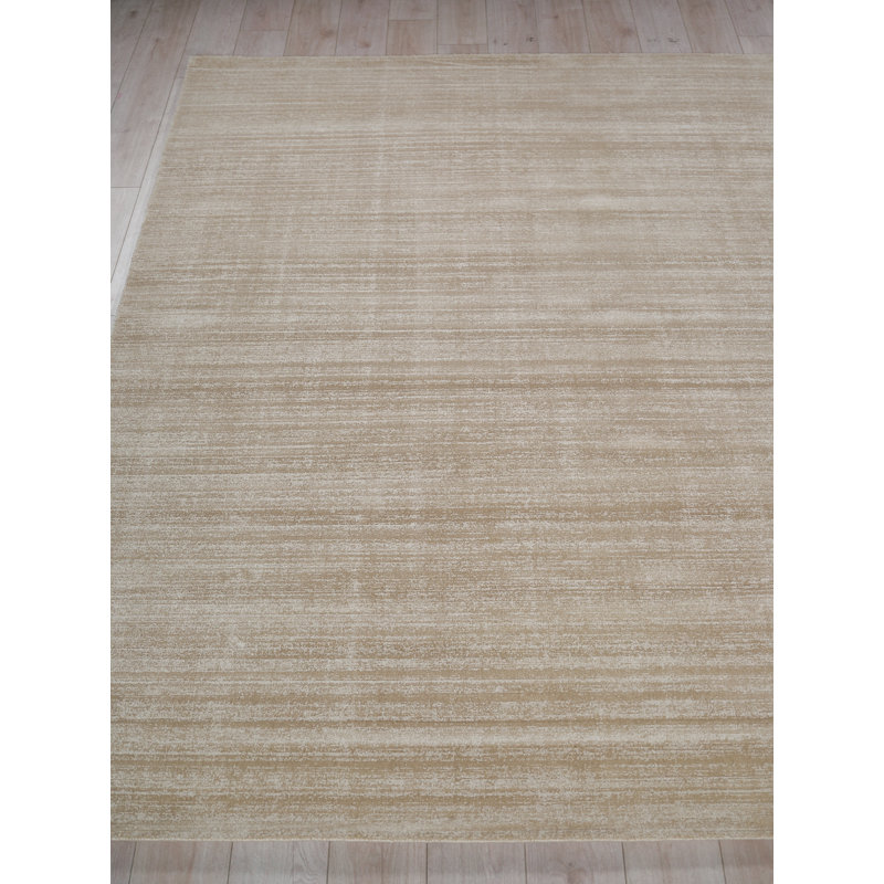 Martelli Modern Handmade Silky Nylon, Taupe Area Rug, Rectangle 2' x 3'
