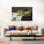 Nature morte au melon et aux pêches, vers 1866. Estampe d'art mural impressionniste abstraite contemporaine représentant des fleurs et des fruits.-1487276059
