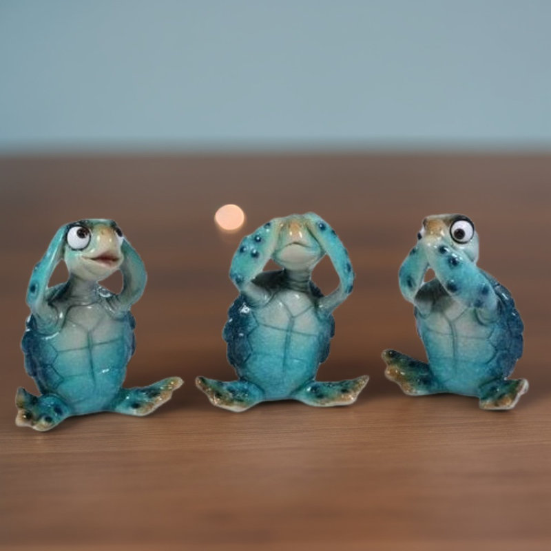 Ensemble de 3 pièces de grenouille 3,75 po H Hear-No, See-No, Speak-No