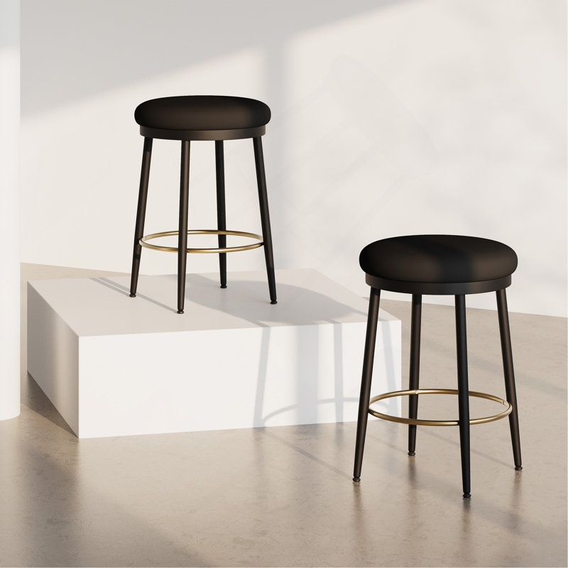 Ensemble de 2 tabourets de comptoir 24,75 "Modern, 2, Noir