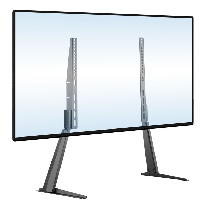 Black Heavy Duty Steel Tilting Tabletop TV Stand with Riser