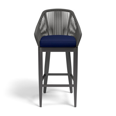 Zelie 29"" Patio Bar Stool with Cushion -  Joss & Main, 648DF197EBF84FD79D61CFB2496DD151