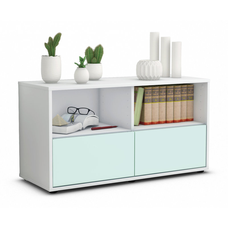 Oak Park 92cm Sideboard, White and Light Blue