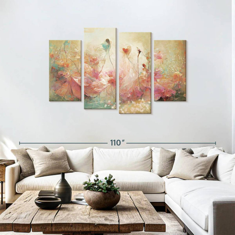Avery Abstract Ethereal Flowers, 48" H x 75" W