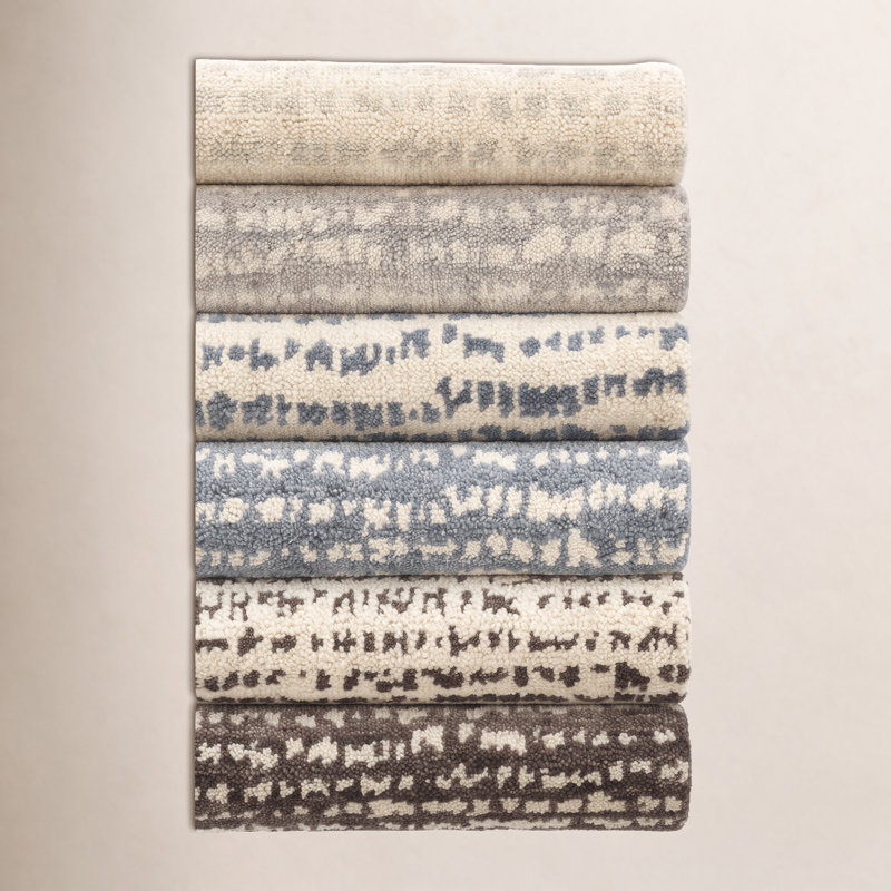 Shepherd Hand Knotted Wool Rug, Rectangle 3' x 5', Pebble
