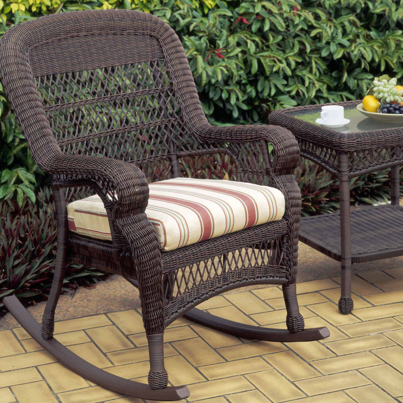 Chaise berçante d'extérieur avec coussins Richmond Valley, Sunbrella® ‑ toile cramoisie