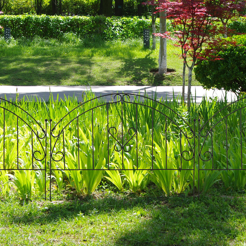 45cm H x 60.7cm W Black Metal Fencing Panels