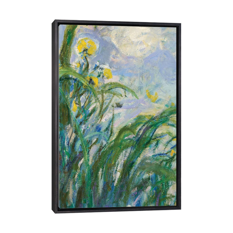 The Iris par J.G. Marques - reproduction d'art, Aucun mat, H 60 po x l 40po x P 1,5 po, Toile avec cadre noir patiné