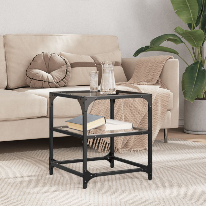 Alleene Coffee Table with Storage, 45cm H x 40cm L x 40cm W, Transparent
