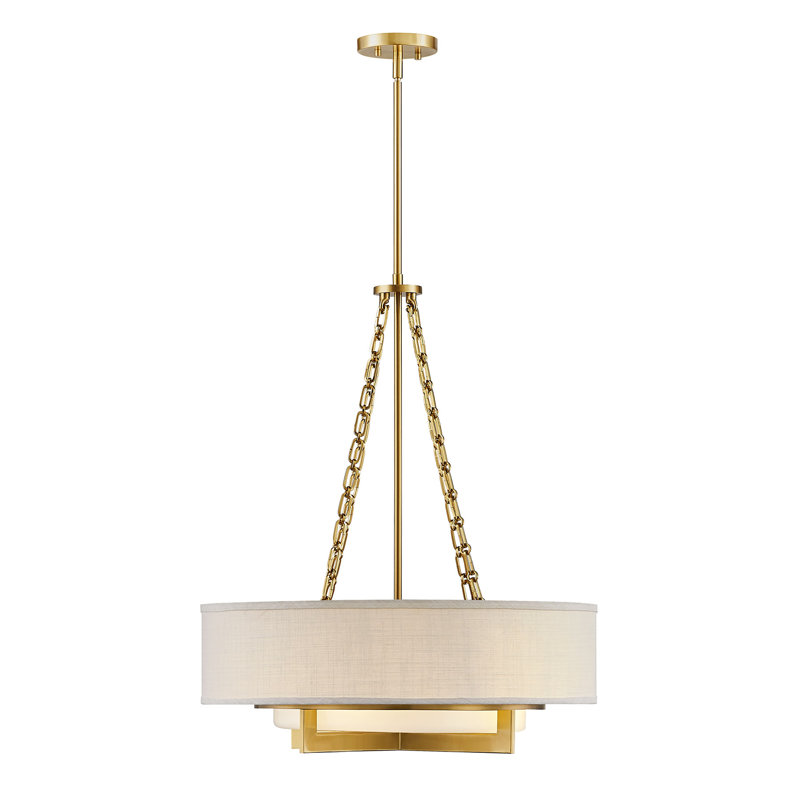 Luminaire suspendu 4 lumières Brentwood, Laiton