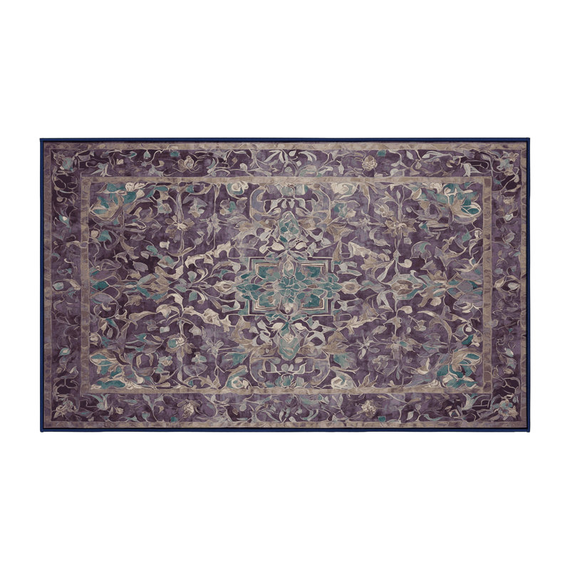 Tapis mauve lavable à la machine, Rectangle 4 pi x 6 pi