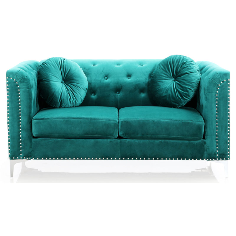 Causeuse de réception en tissu Marliz, Vert
