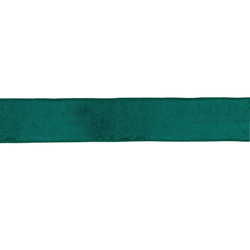 Ruban de velours à bord brut, H 0,25 po x l 360 po x P 2,5 po, Bleu / Vert