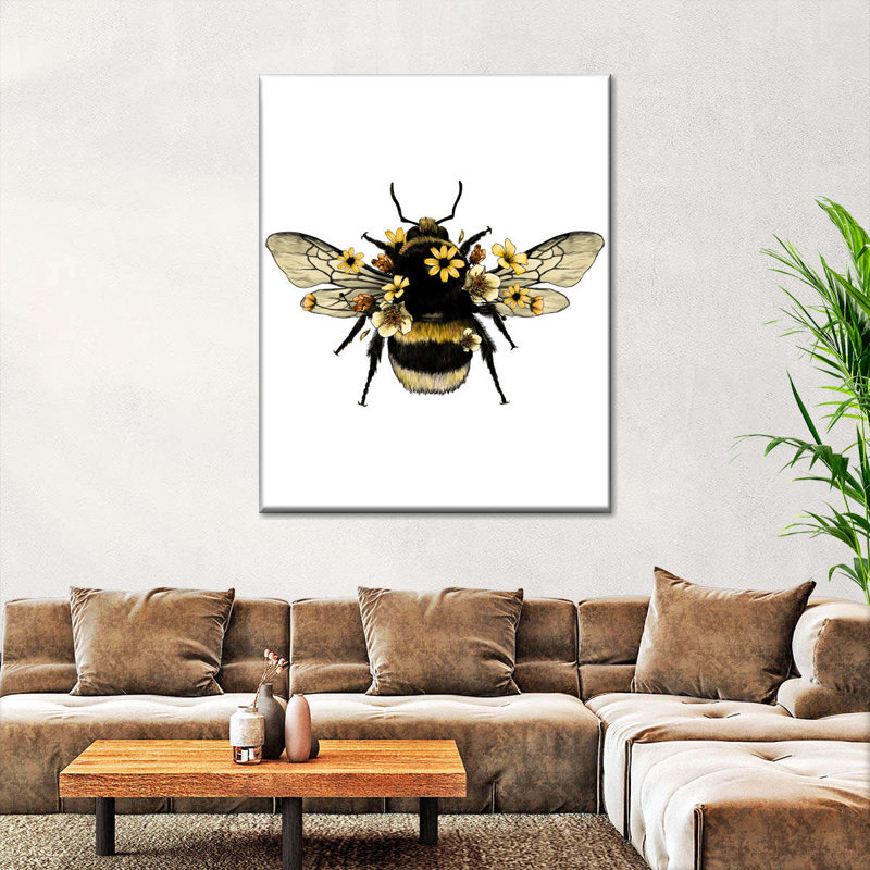Abeille florale, H 36 po x l 45 po x P 1,25 po