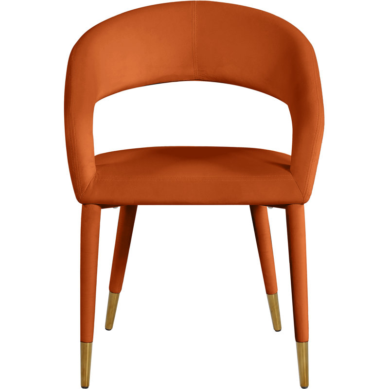 Chaise parsons rembourrée 31,5 po Yonkers, Velours cognac
