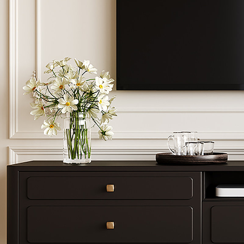 Black modern simple TV cabinet