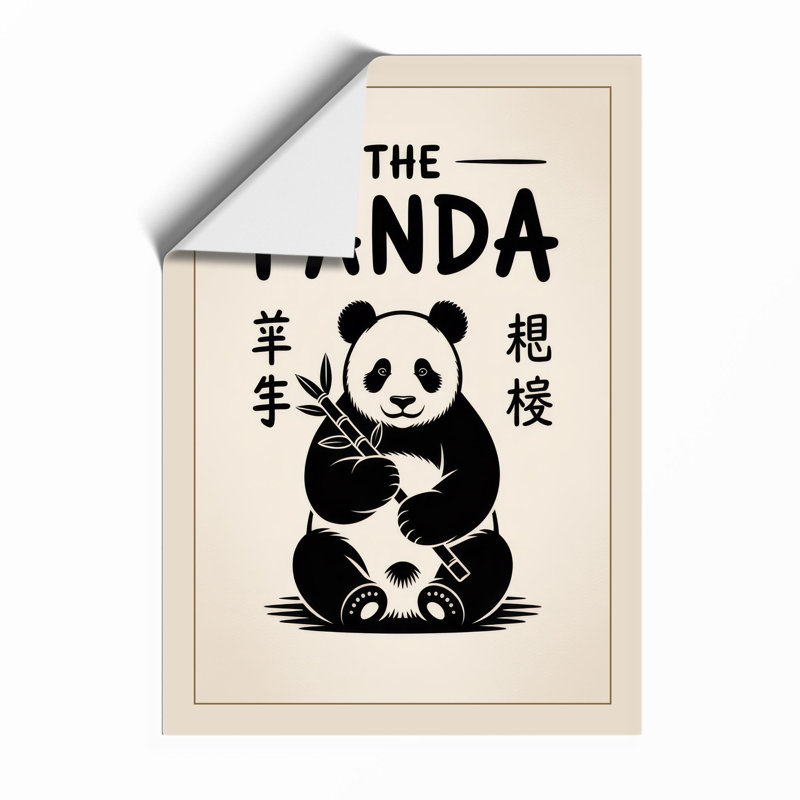 The Panda Japandi - Framed Print, Unframed, A3 - 42.0 x 29.7 cm