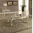 Caviness Transitional Square End Table with Natural Marble Top in Pearl White