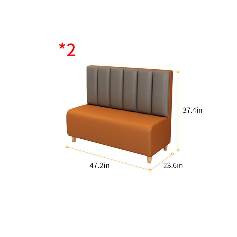 Banc rembourré en similicuir, Brun / gris