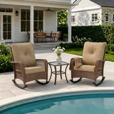 Aventino Wicker 2-Person Outdoor Seating Group with Cushions-Oversize