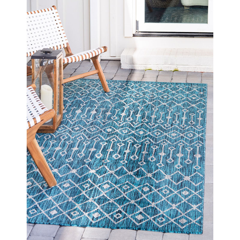 Harlee Geometric Indoor / Outdoor Rug, Rectangle 8' x 11'4"