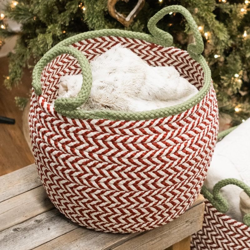 Panier de Noël Kringle, Couronne verte, H 12 po x l 14 po x P 14 po