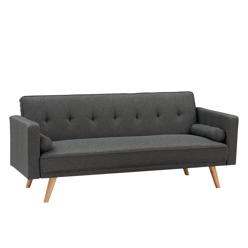 Canapé rembourré Kilynn, Mélange de lin gris foncé