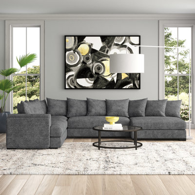 Araujo Upholstered U-Shaped Sectional Right Hand Facing