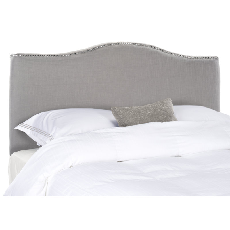 Laken Upholstered Headboard, Queen, Arctic Grey Polyester Blend, Silver