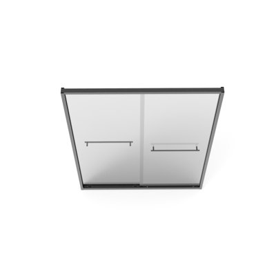 Double Sliding Bathroom Door, 56 - 60"X70", Aluminum Frame, 8Mm Tempered Glass, Matte Black, Waterproof, Straightforward Install Process Shower Aluminum, Black Hardware, Bathroom, Manner
