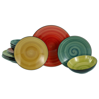 Samoa 12 Piece Stoneware Dinnerware Set - Service for 4