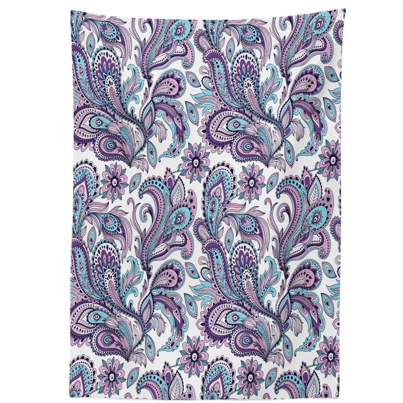 Flowers Leaves Tablecloth, 84" L x 60" W