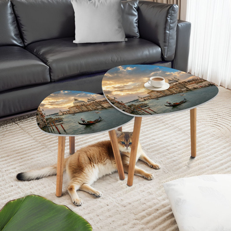 Ensemble de 2 tables basses gigognes Triangle