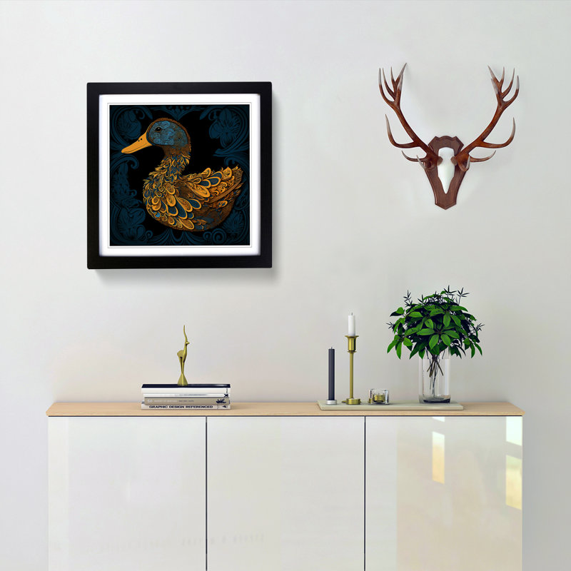 Single Picture Frame Print on Wood, Black