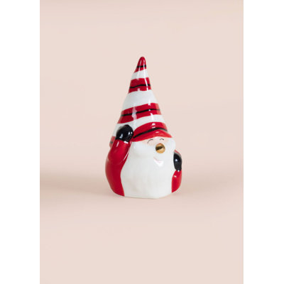 Elegant Ceramic Decorative Object, Red & White, 2.8 x 2.4 x 3.9 Inches | 100% High-Quality Ceramic, Ideal for Home Décor | Perfect Accent for Shelves, Tables, & Mantels, Adds Style & Charm to Any Space