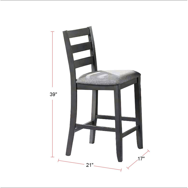 Ensemble de salle à manger 5 pièces à hauteur de comptoir en gris