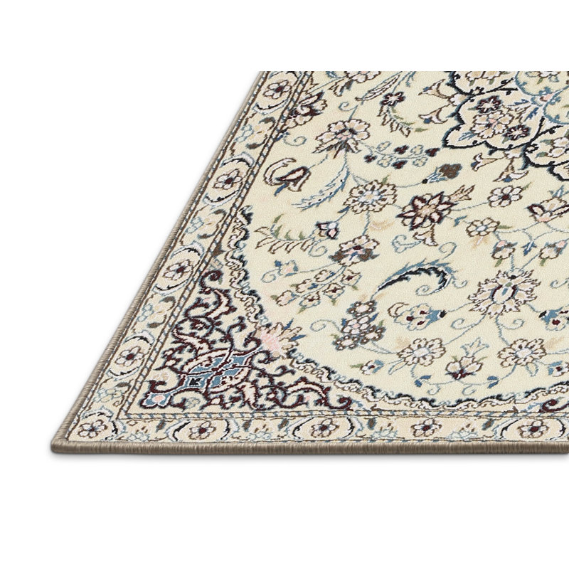 Tapis traditionnel gris / beige Gui, Rectangle 5 pi x 7 pi