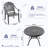 3-Piece Cast Aluminum Bistro Dining Set,39.37" Round Table with Umbrella Hole & 2 Stackable Chairs with Blue Cushions-608471637