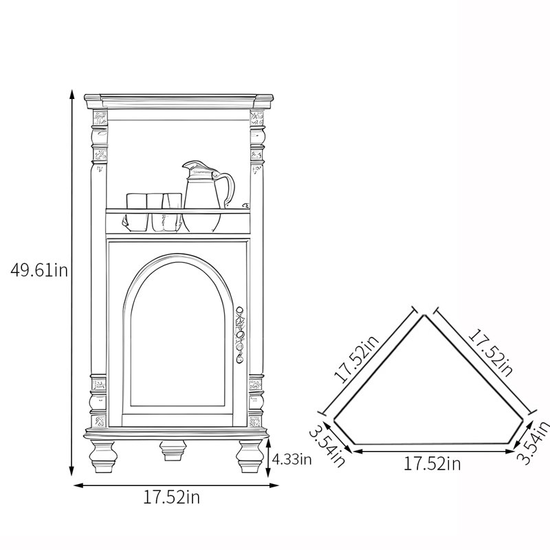 Armoire de coin multifonctionnelle en bois massif, Brun noisette