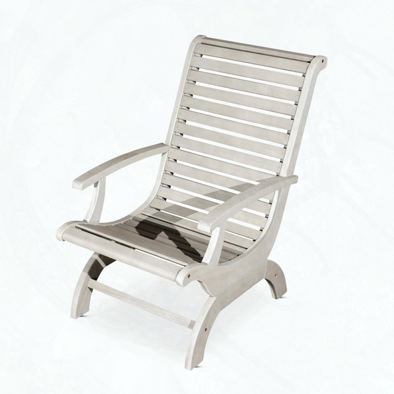 Eucalyptus Plantation Chair with Sleigh Design, Gray